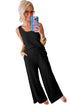 Crinkled U Neck Tank Top and Wide Leg Pants Set